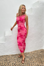 Last inn bildet i Galleri-visningsprogrammet, MiraIC Mesh kjole - Fuchsia Pink Flower