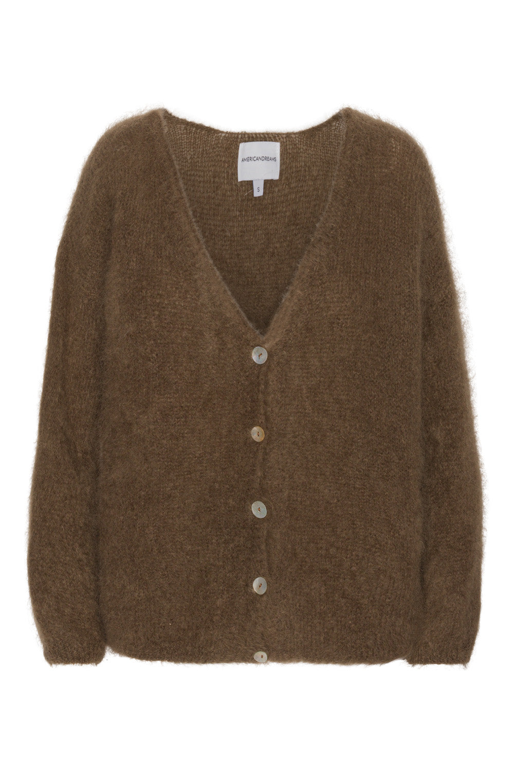Cornelia LS mørkebrun cardigan