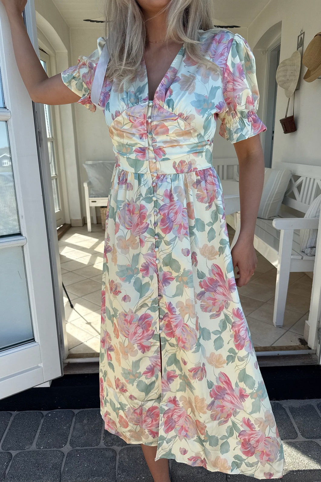 AdelIC long ss kjole pastel garden