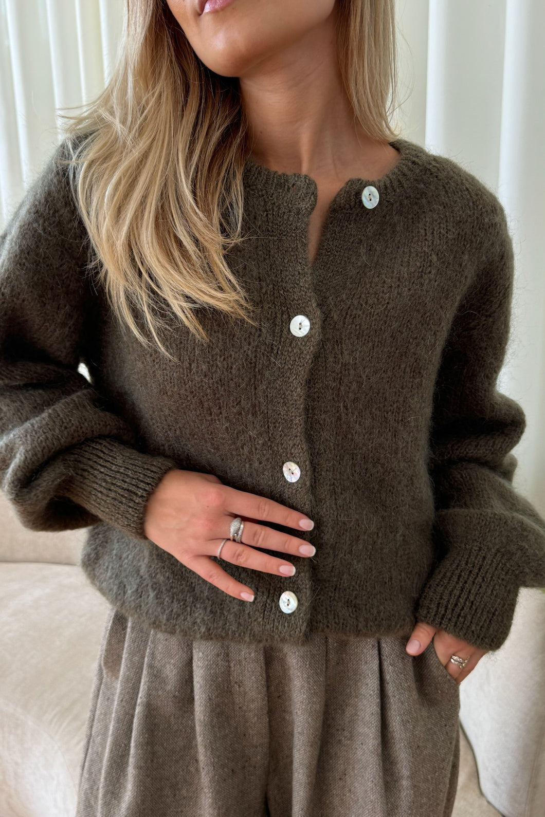 Ida IC militærgrønn cardigan