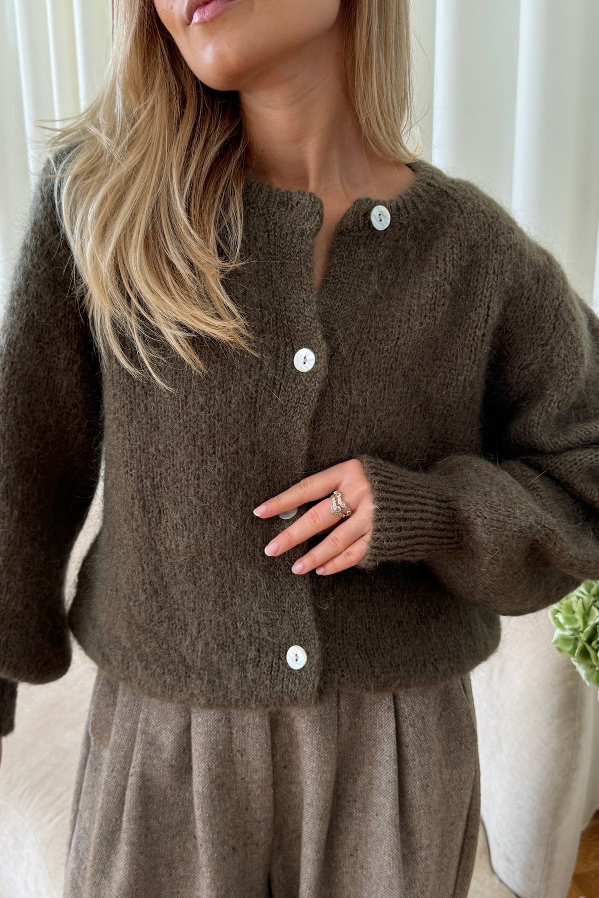 Ida IC militærgrønn cardigan