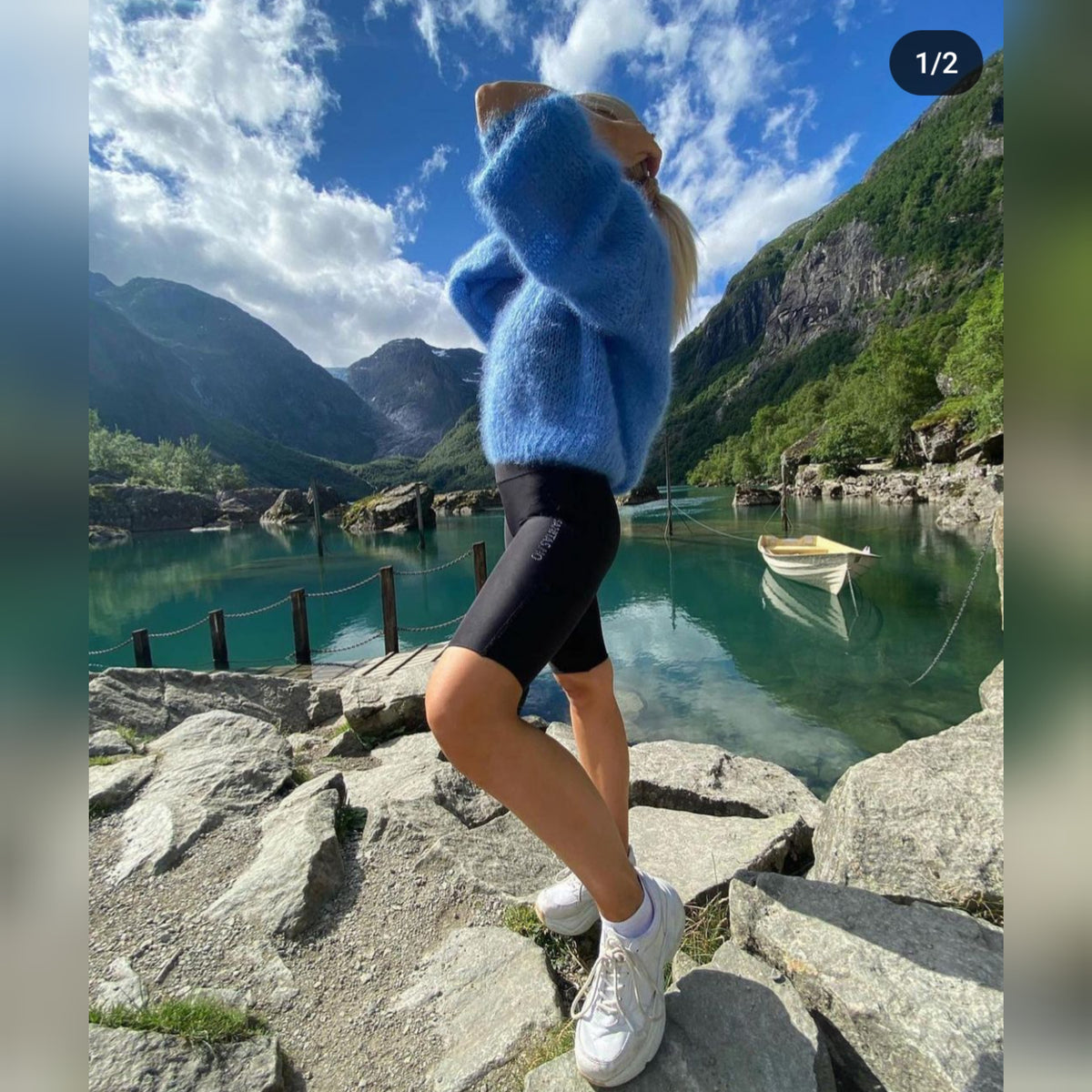 Milana mohair blå genser