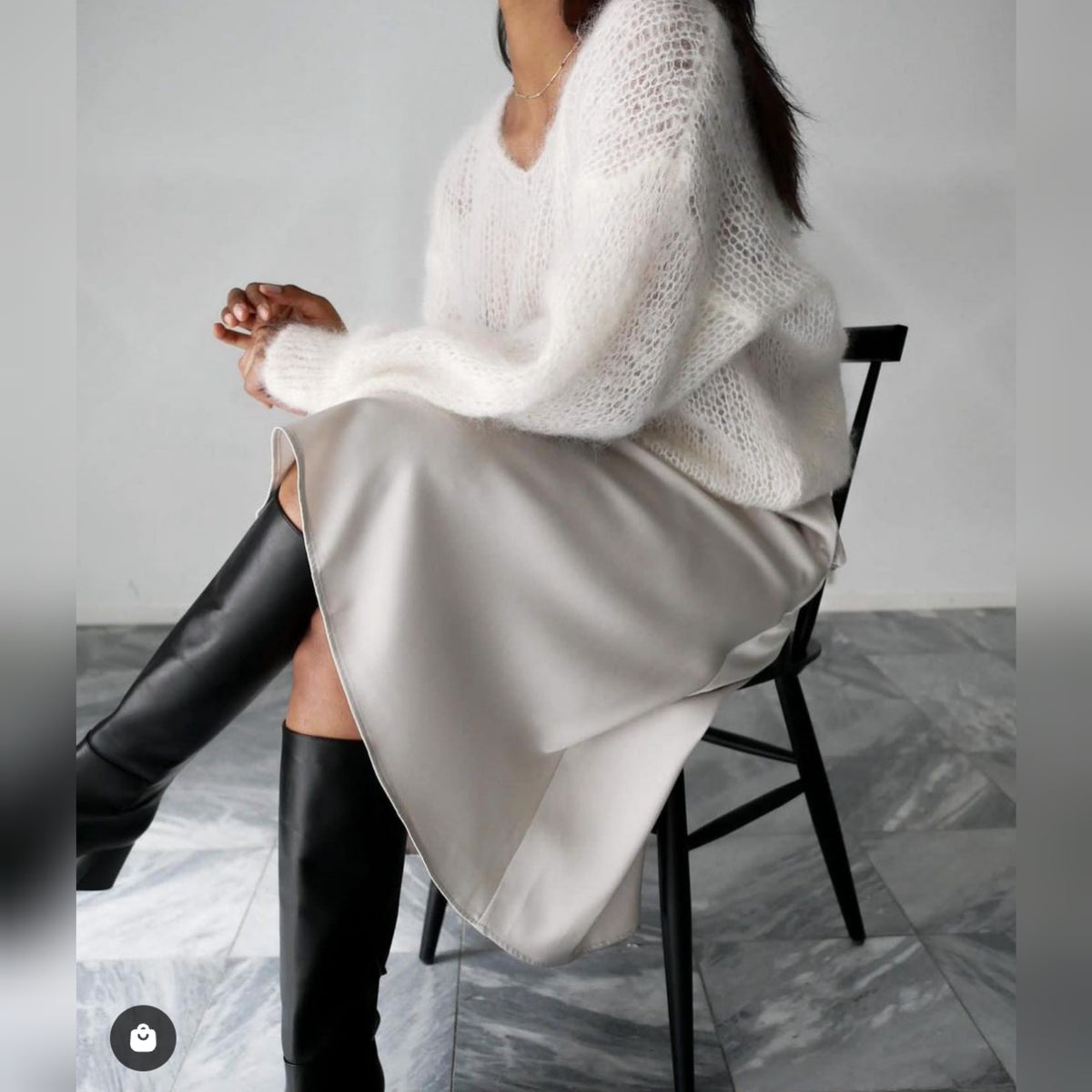 Milana mohair hvit genser