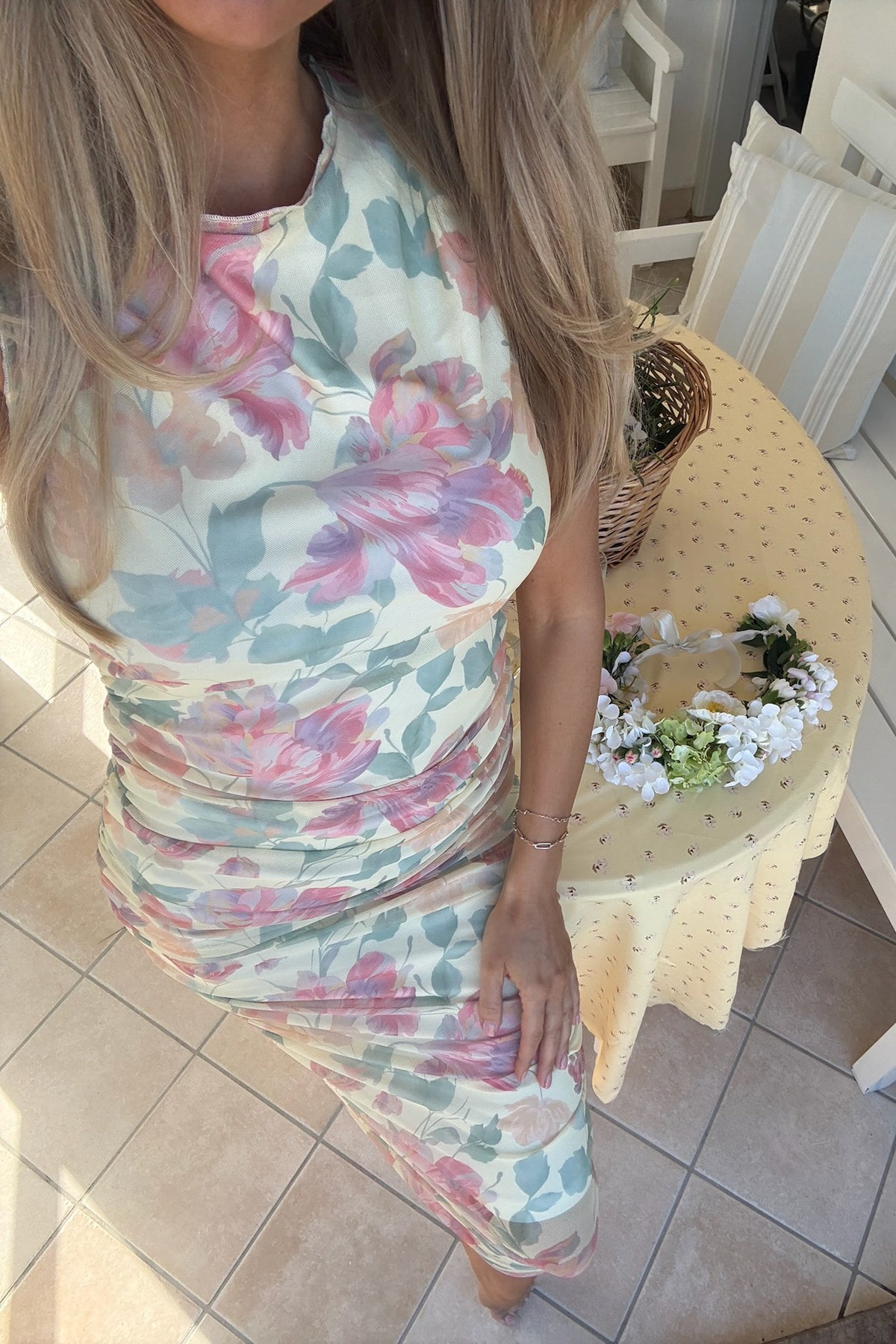 MiraIC mesh dress pastel garden