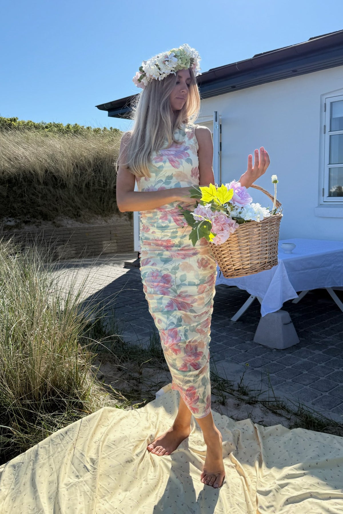 MiraIC mesh dress pastel garden