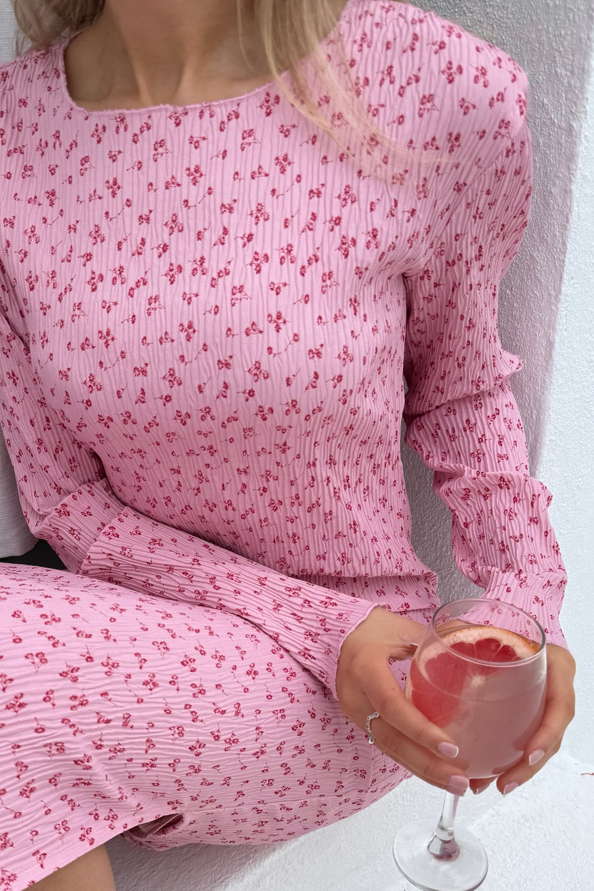Oda  IC pink tiny blossom  kjole