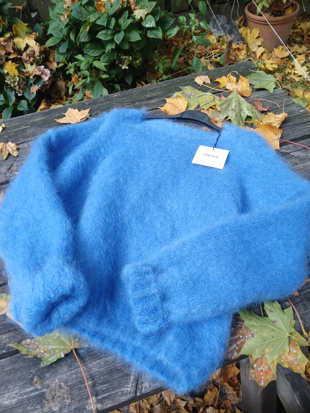 Mohair genser blå