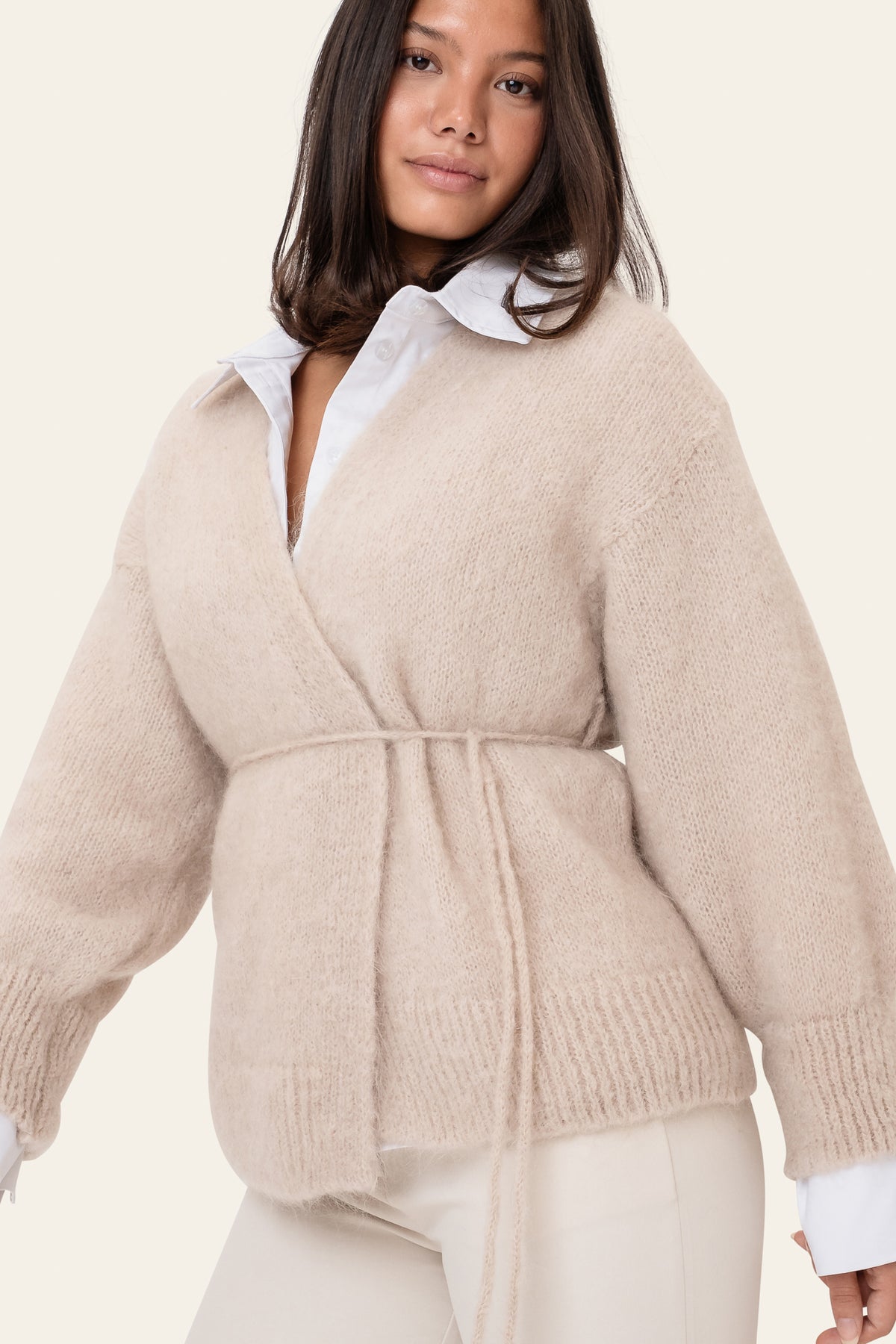 IdaIC Wrap Cardigan - Beige