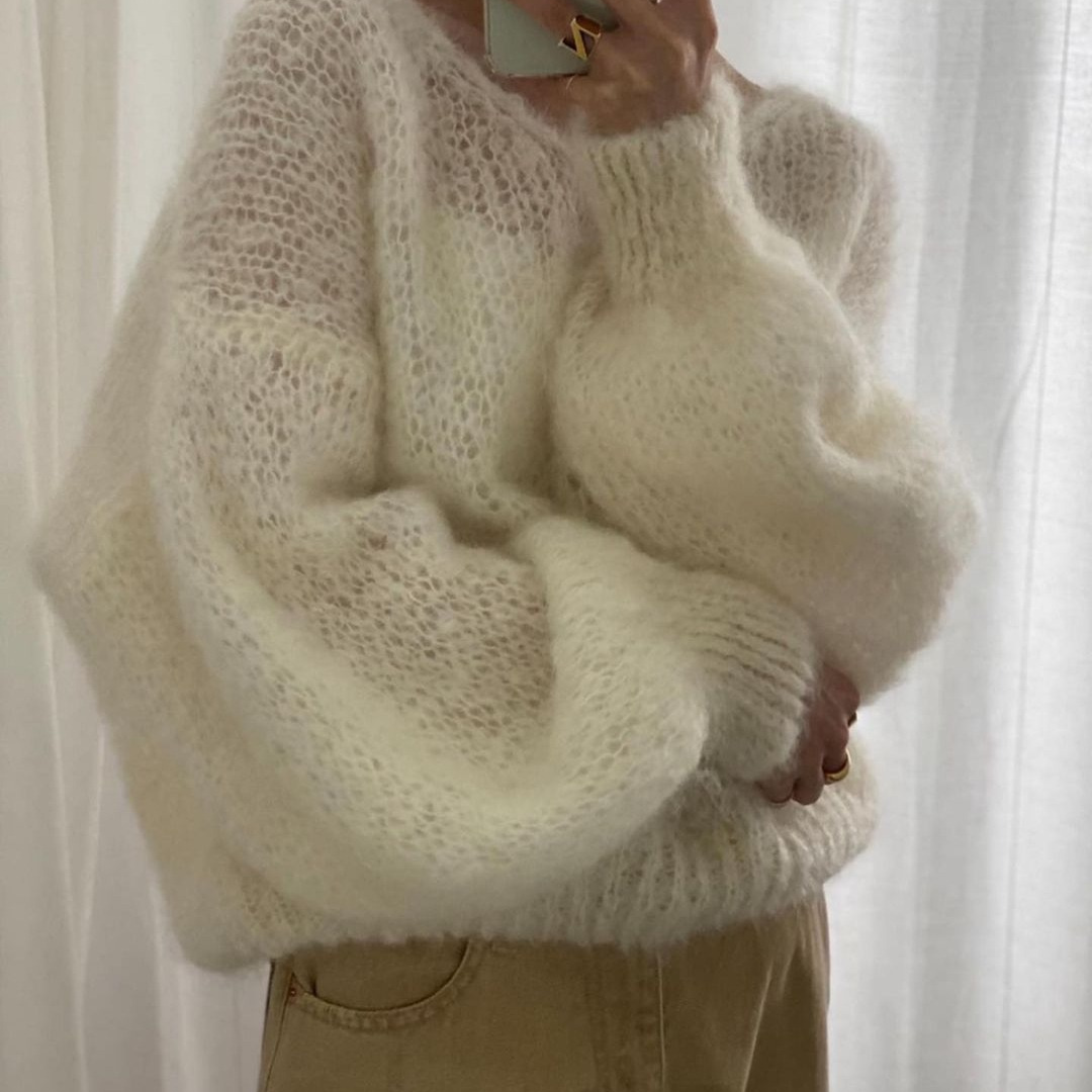 Milana mohair hvit genser