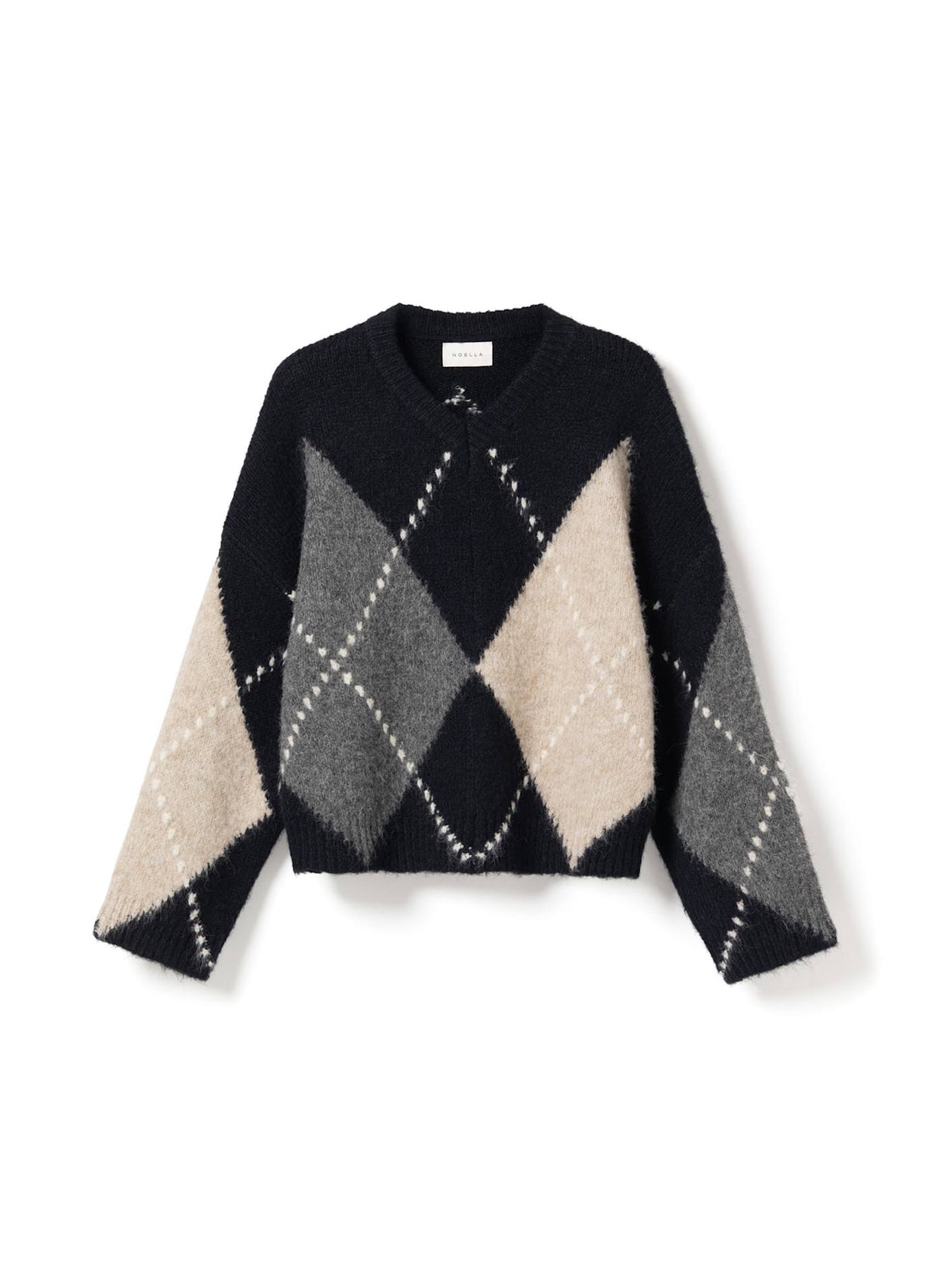 Lai knit navy genser