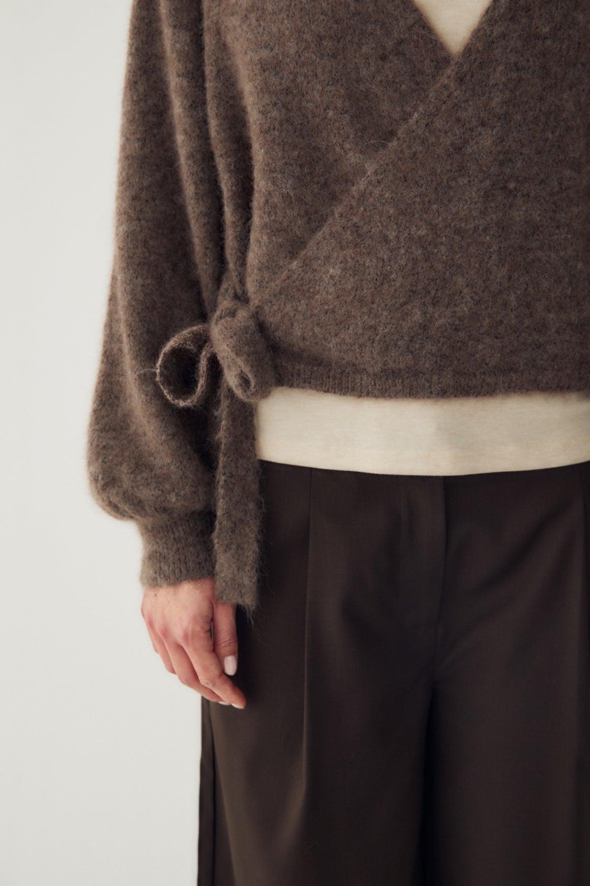 N-maelee knit cardigan timer Brown melange