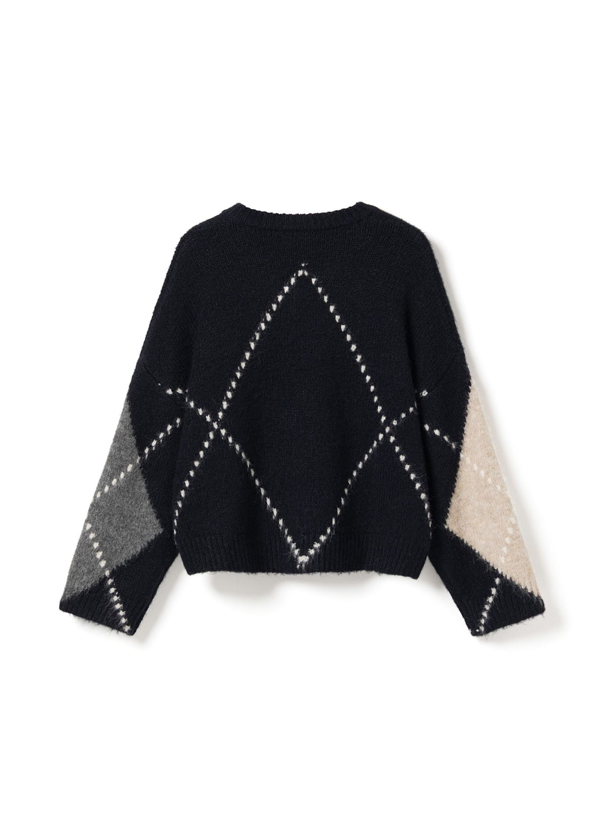 Lai knit navy genser
