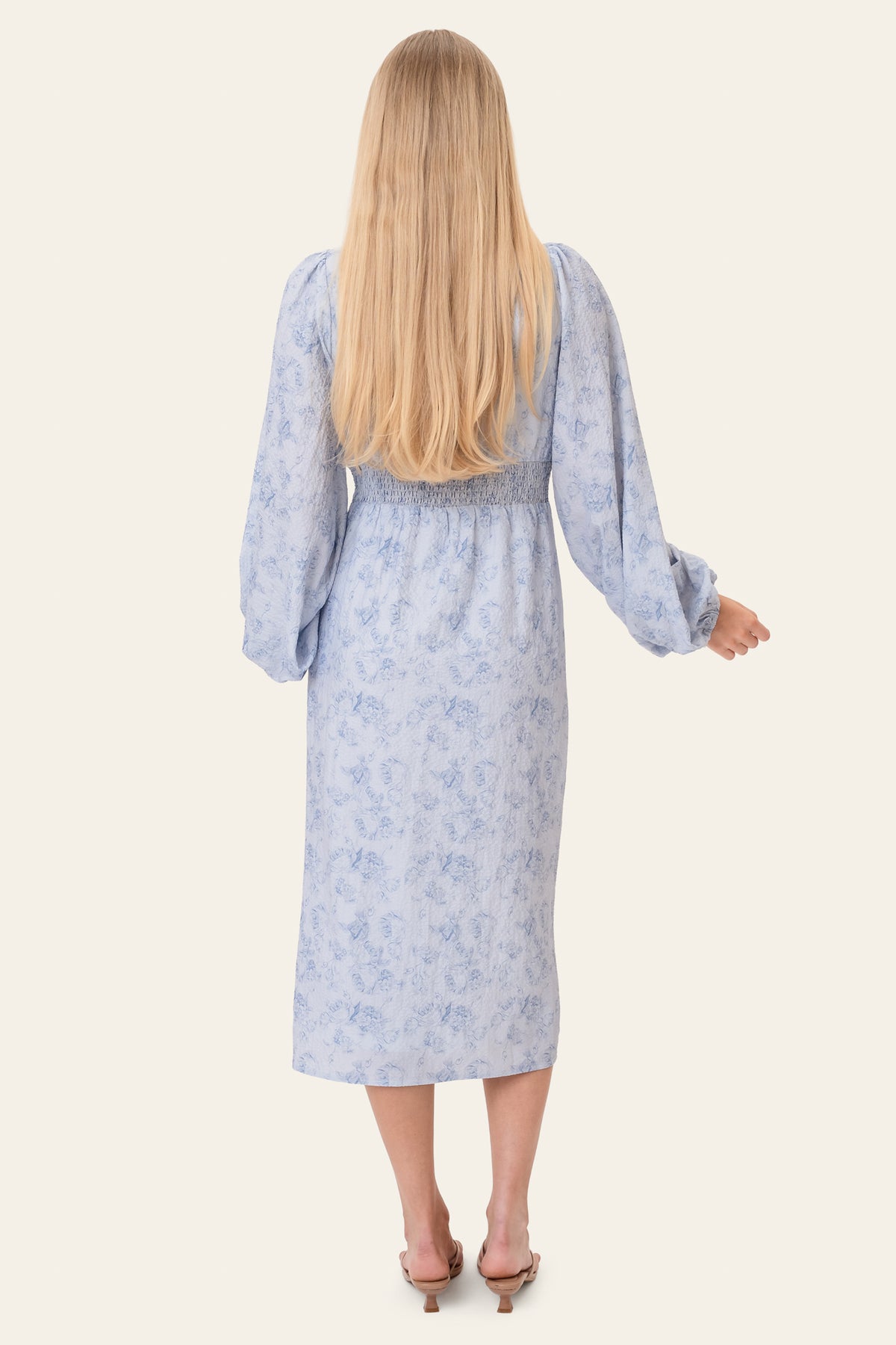 Adaic long dress soft blue blossom