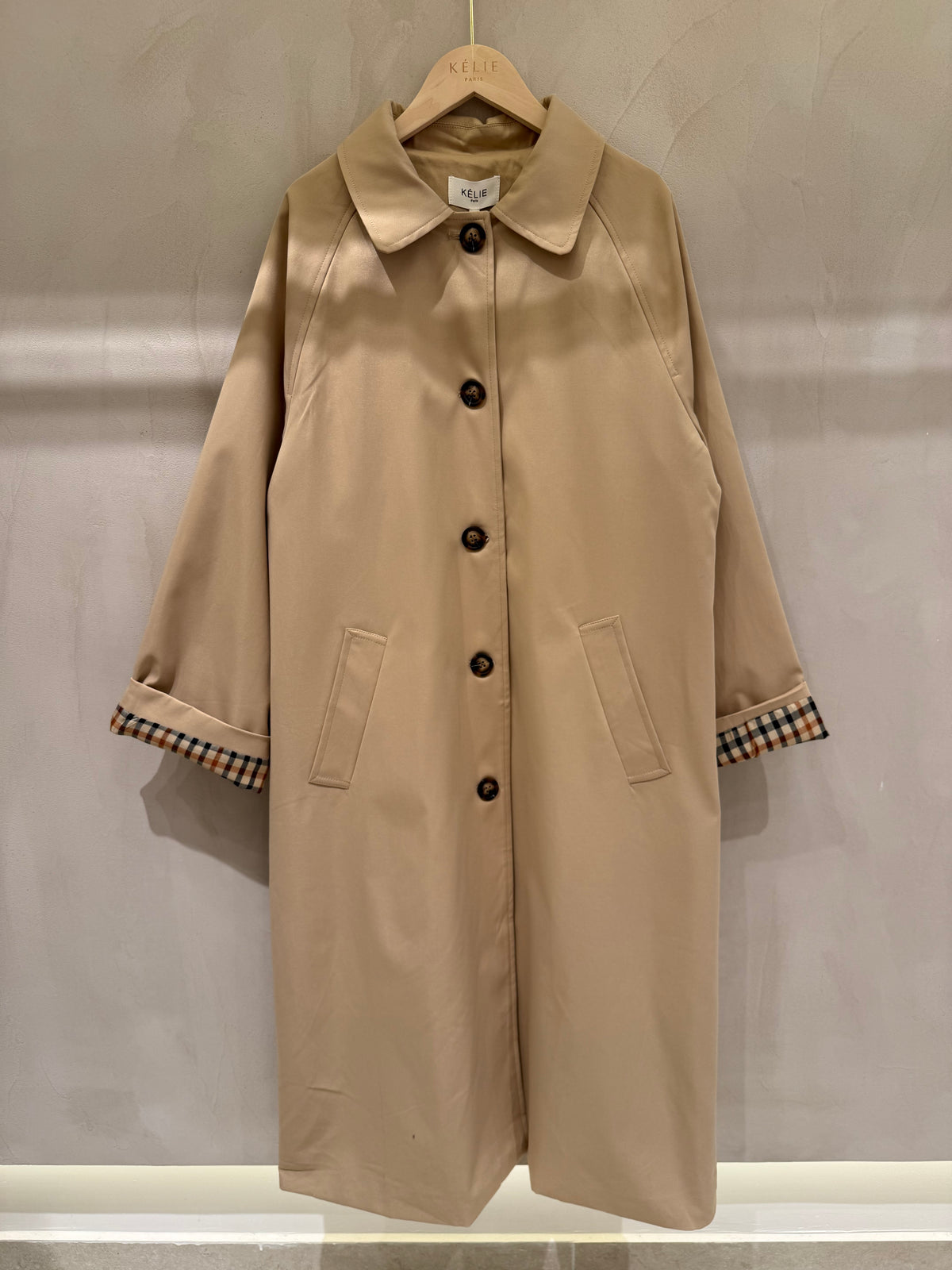 Beige trenchcoat