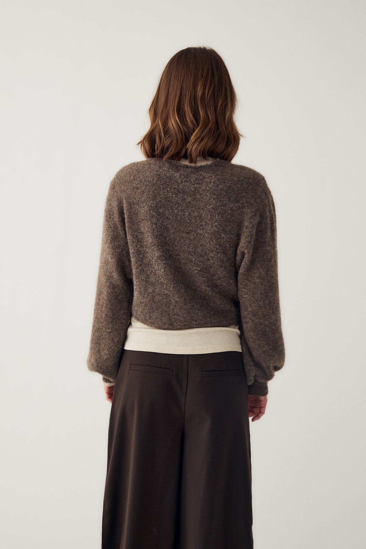 N-maelee knit cardigan timer Brown melange