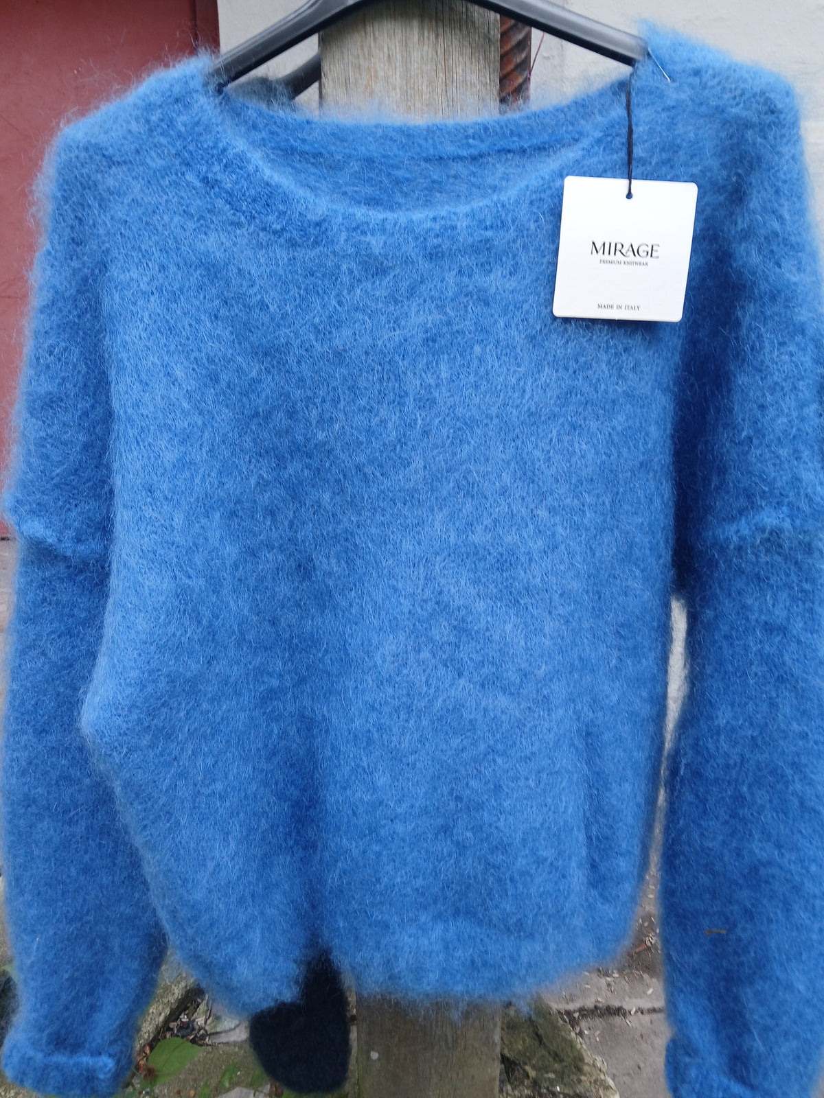 Mohair genser blå