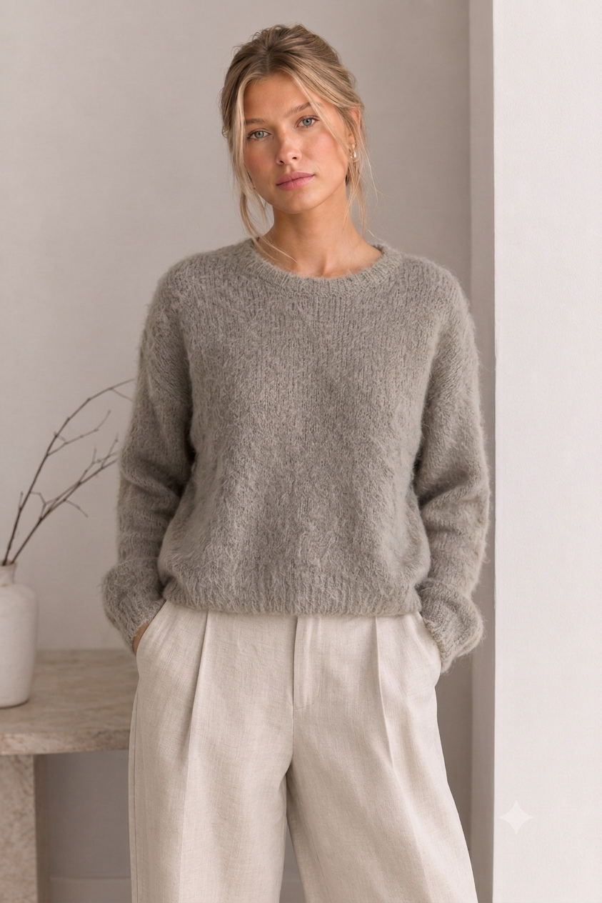 Mohair genser beige/taupe