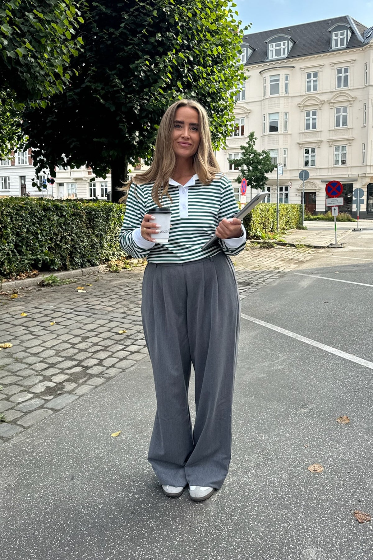 CarlyIC Polo - Green Stripes