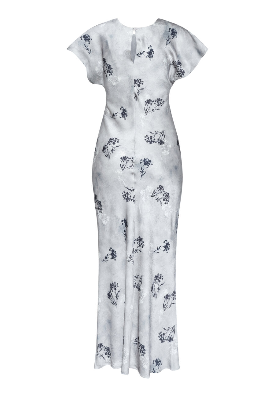 Gista-dr1 grey flower kjole
