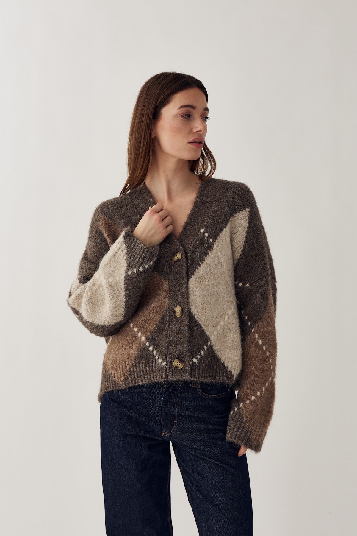 N-laiana knit cardigan Ashton Brown mix