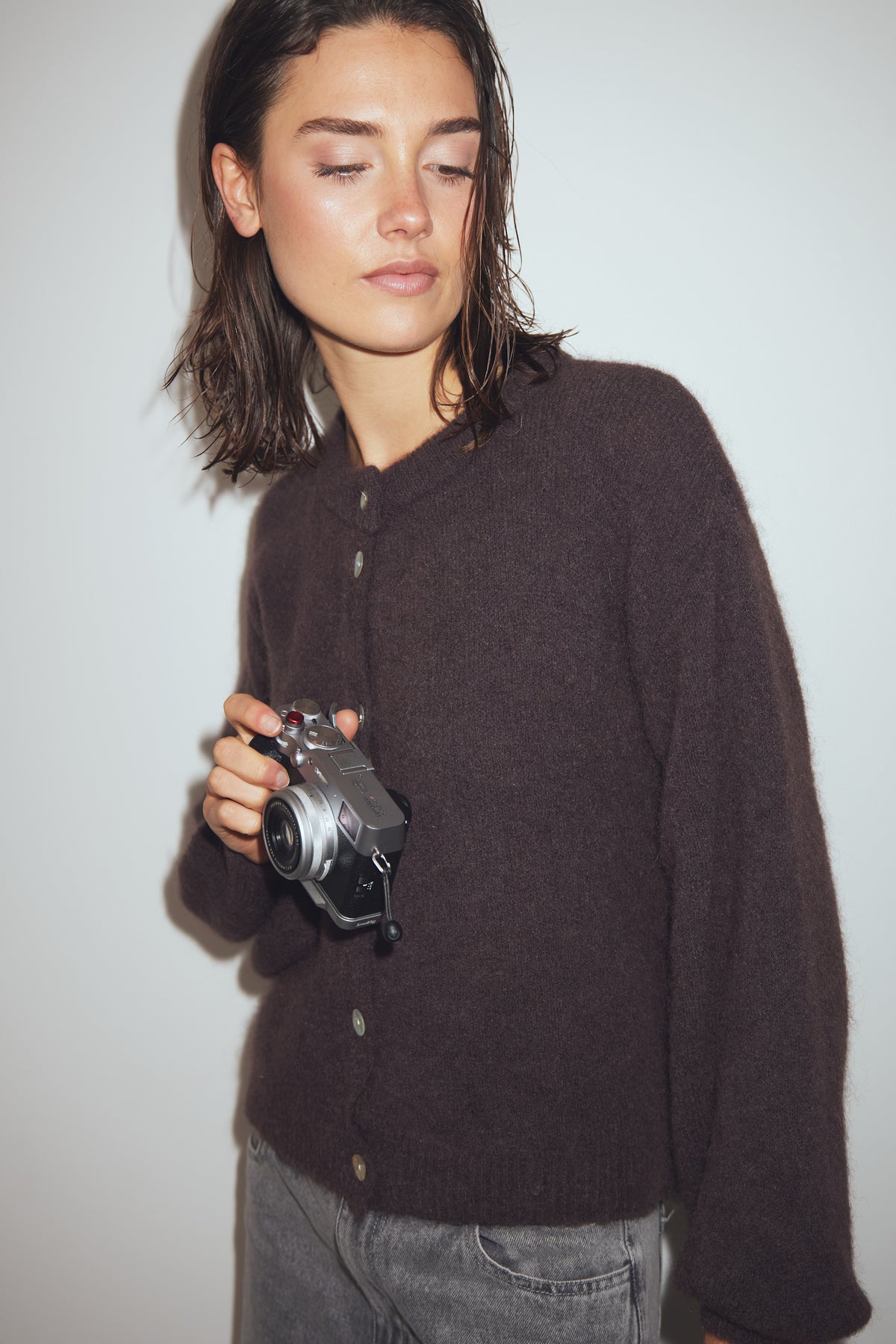 Kae knit cardigan dark chocolate