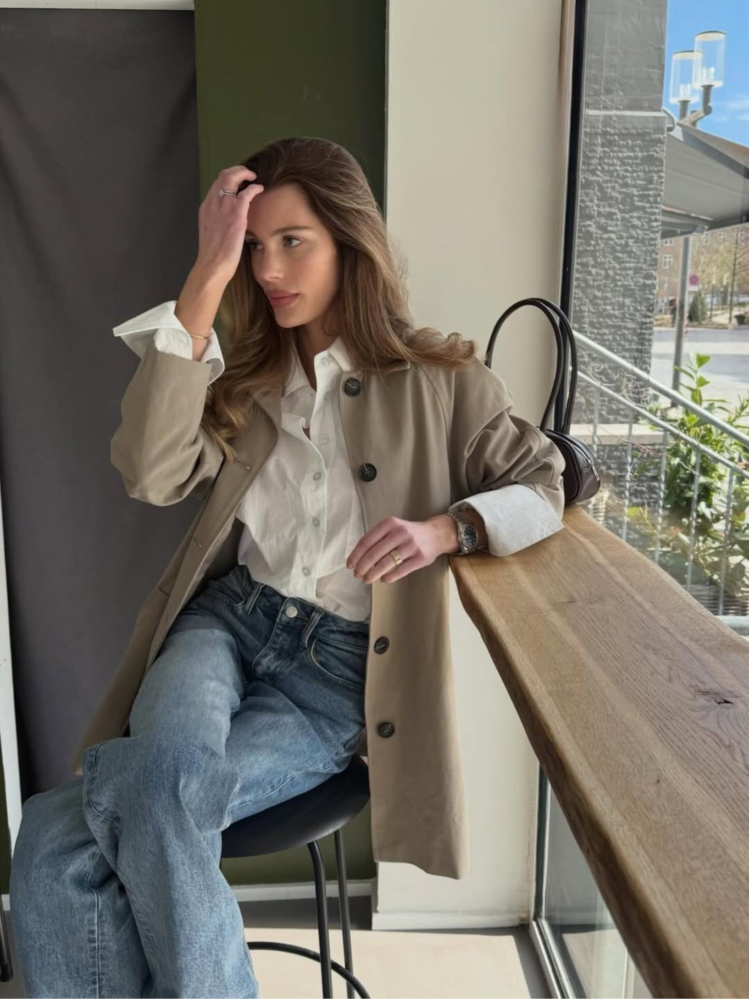 KarlaIC trenchcoat Dusty green