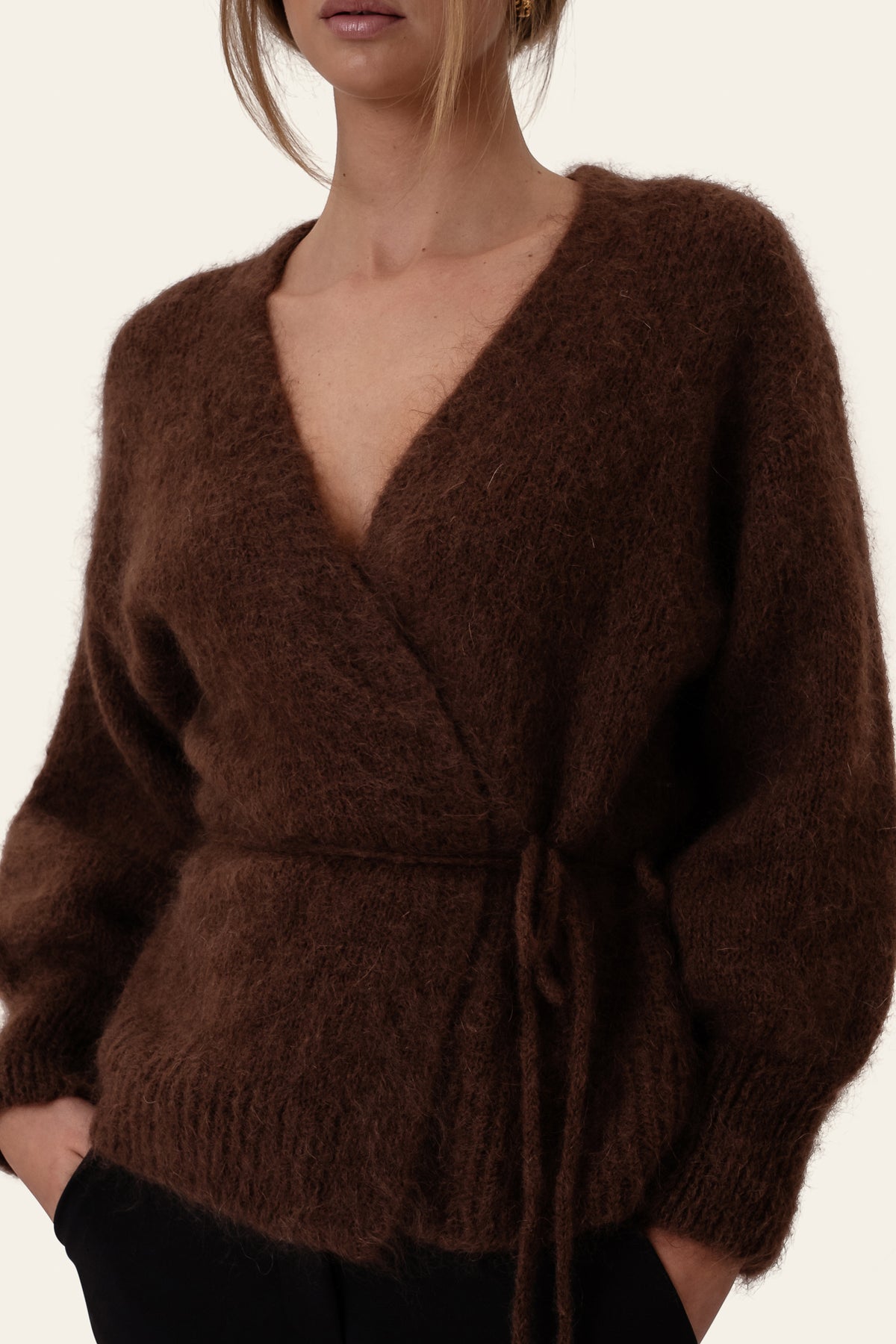 IdaIC Wrap Cardigan - Dark Brown