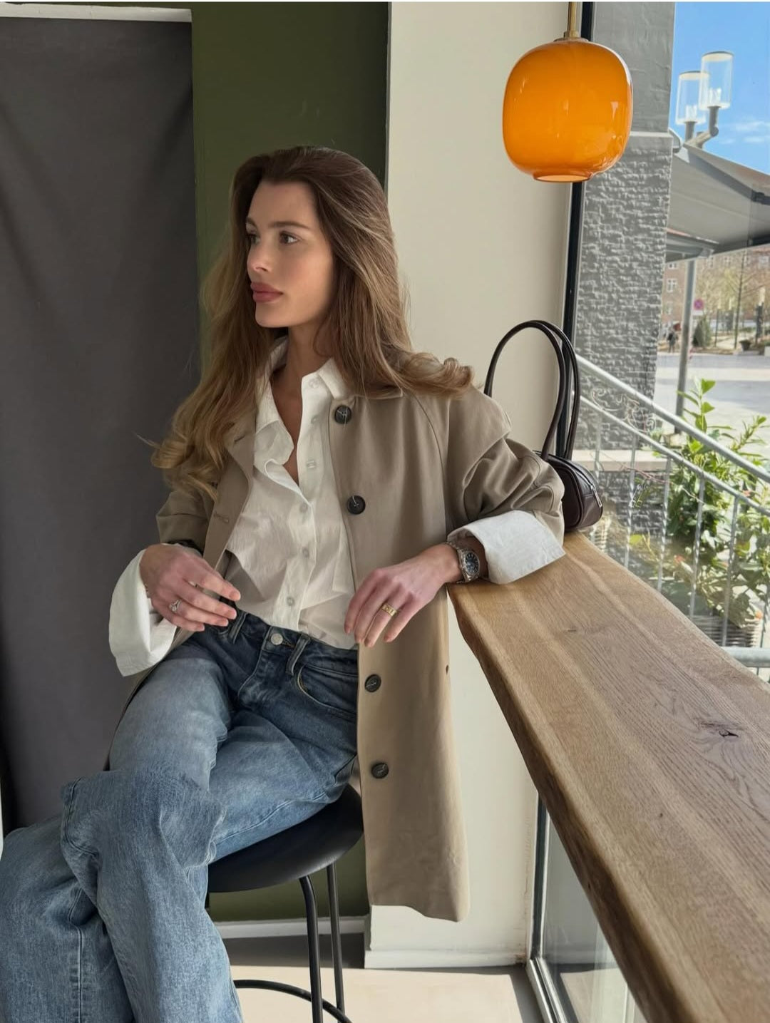 KarlaIC trenchcoat Dusty green