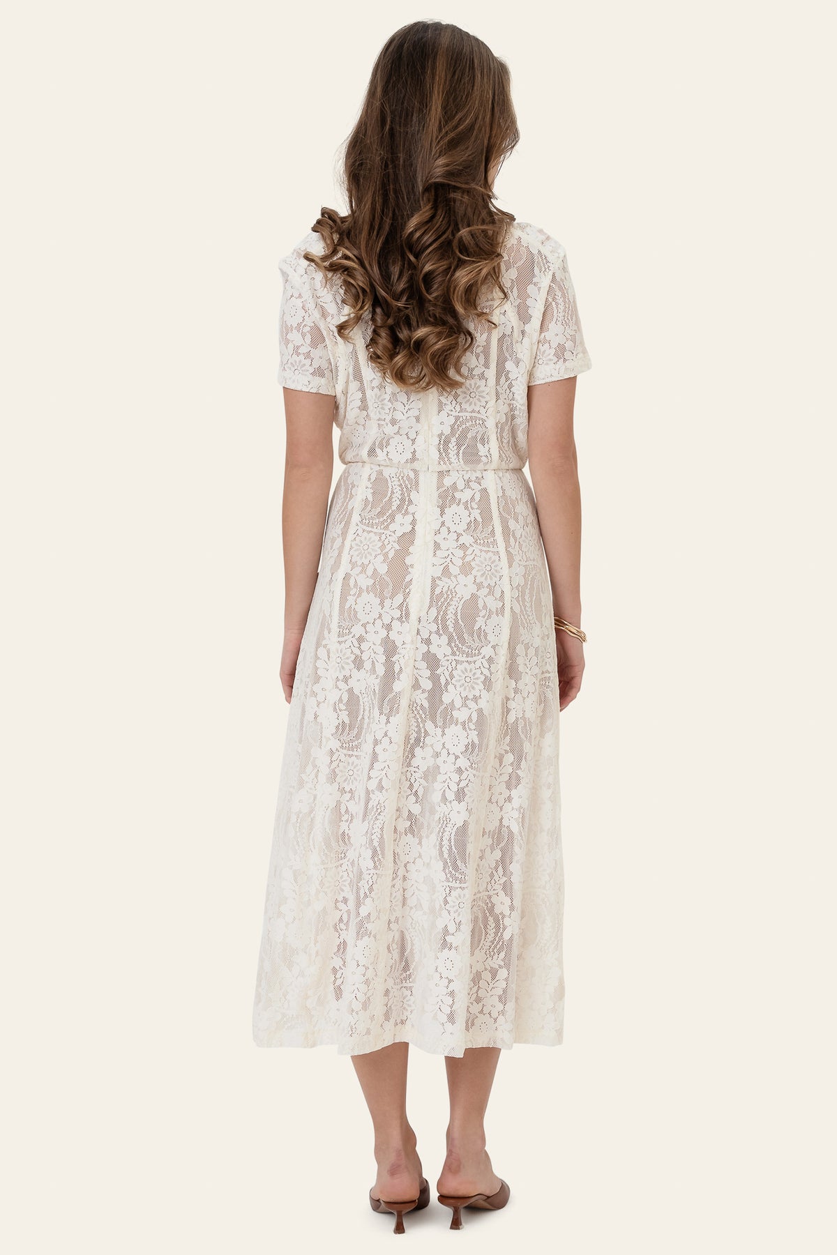 Elliaic long dress offwhite lace